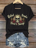 Women's CRebel Souls Don’t Sleep Print T-Shirt