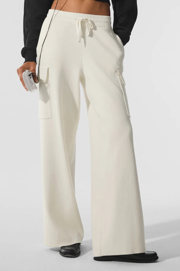 SCHOLAR KNIT HIGH-WAIST CARGO PANT