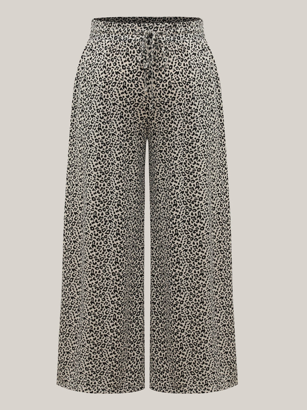 Leopard Print Waist-Drawstring Lounge Bottoms