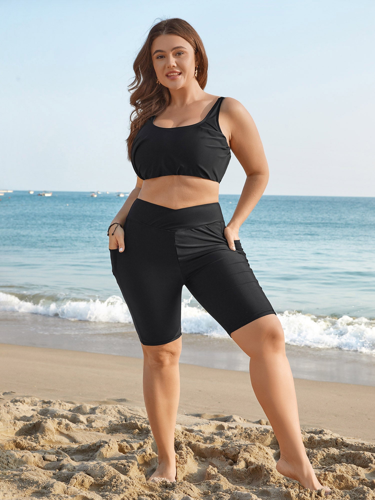 Hips Contour Curvy Pockets Swim Bottoms