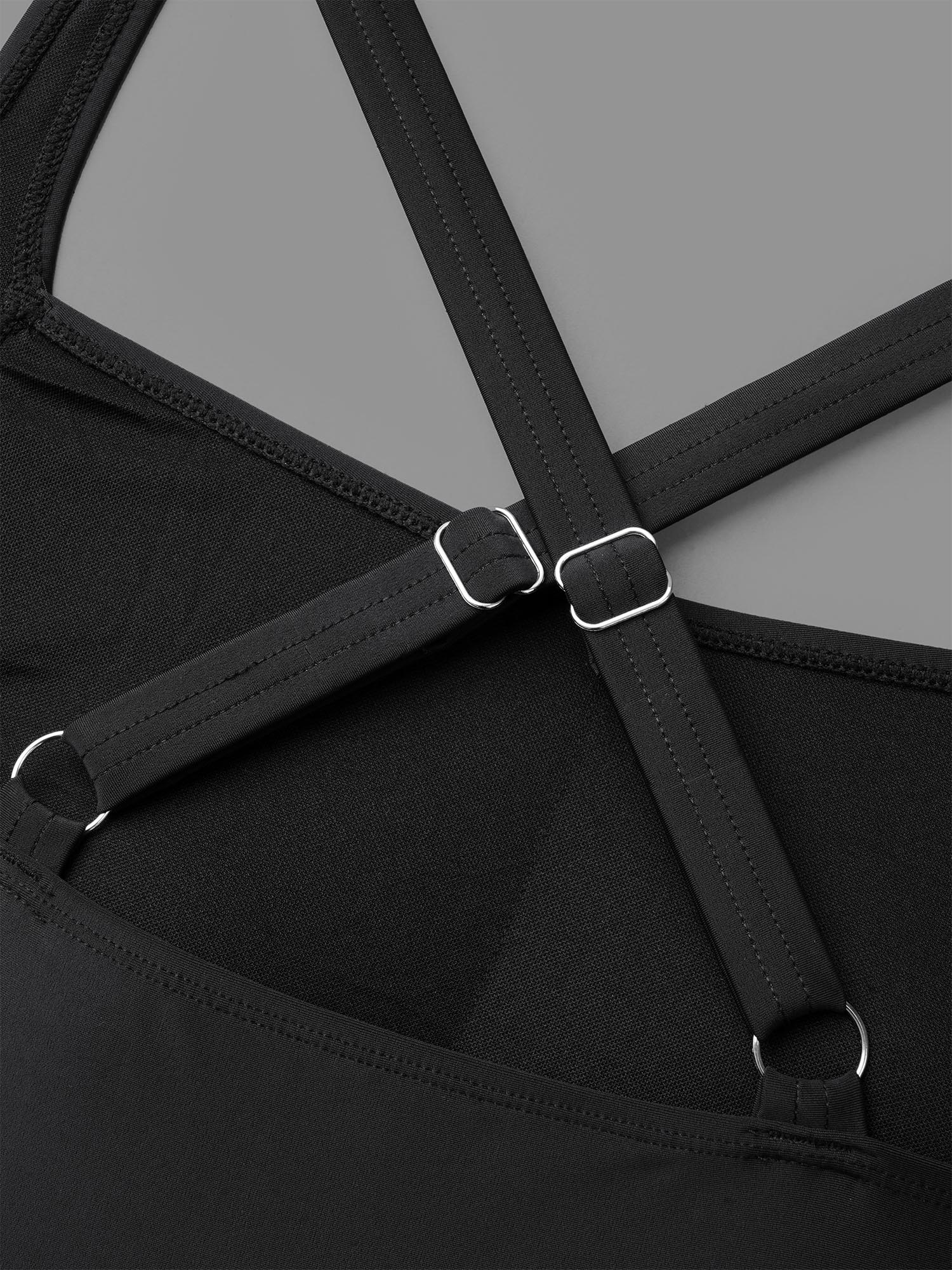 Plain Back Crisscross Swim Top