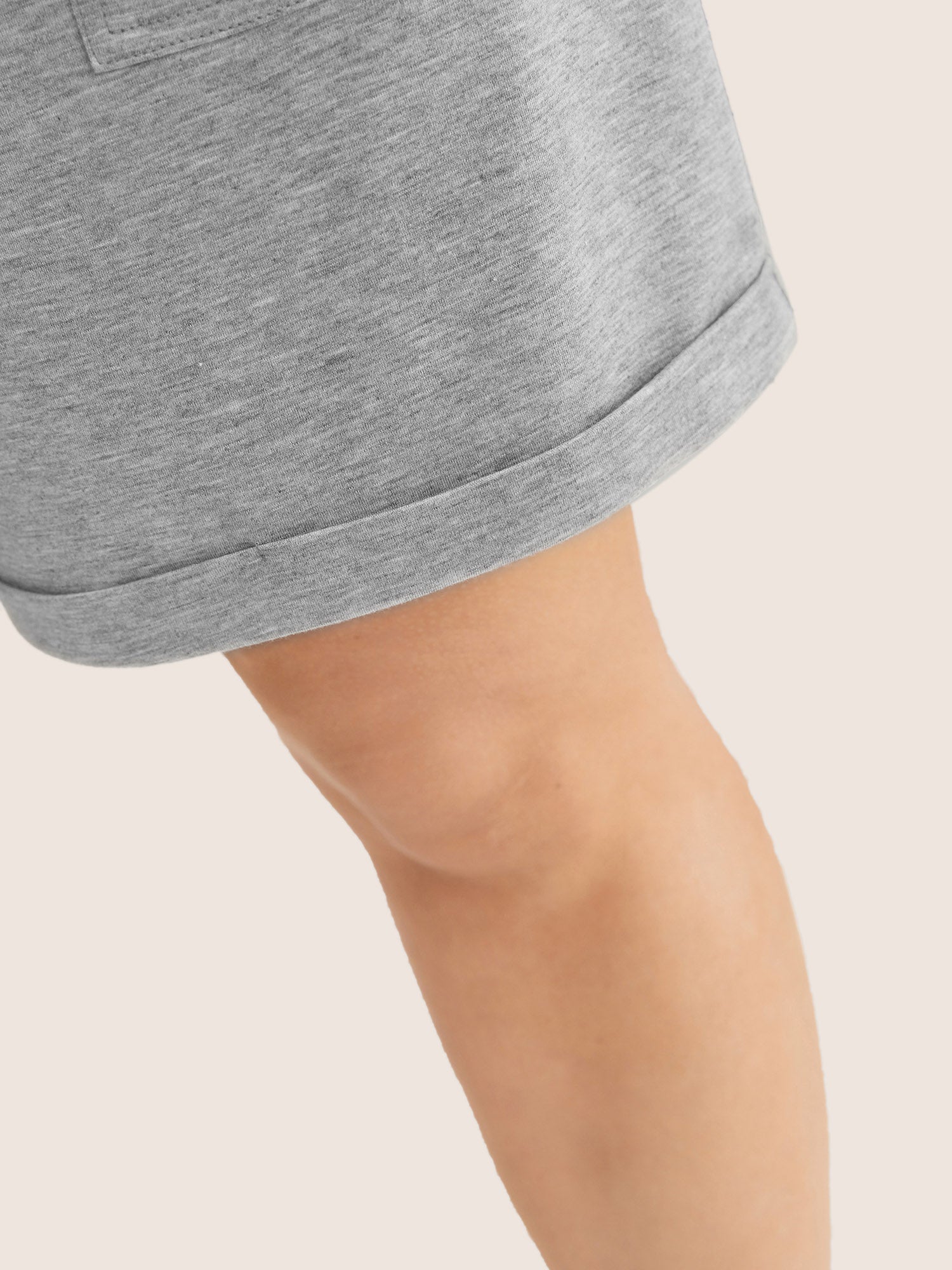 Solid Pocket Drawstring Overall Romper