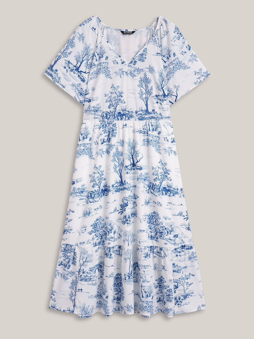 Spring Dreams Stretchy-Waist Midi Dress
