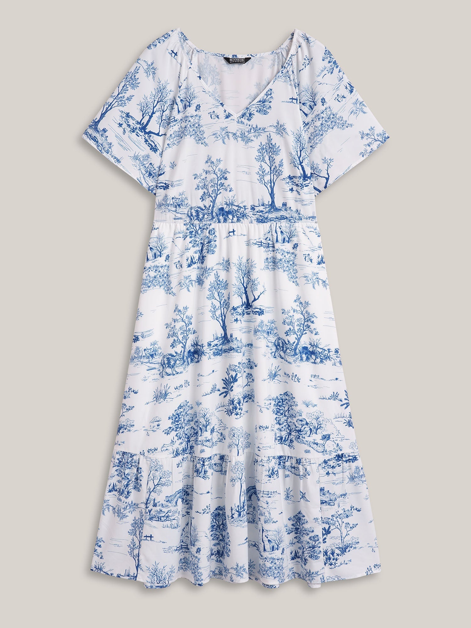 Spring Dreams Stretchy-Waist Midi Dress