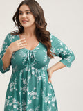 Feels like Spring Printed Drawstring Midi Dress