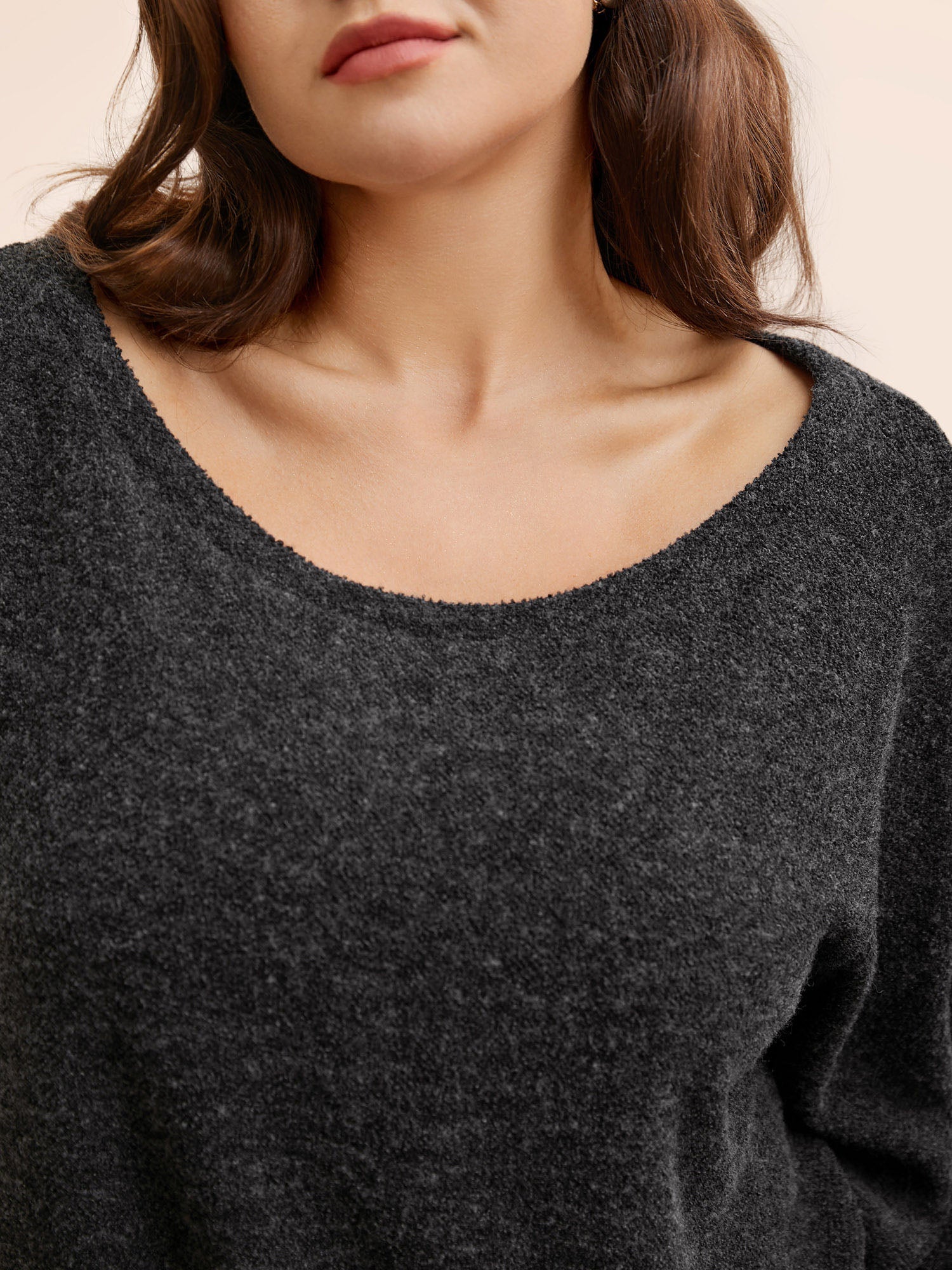 Textured Off Shoulder Drop Shoulder Sleeve Sweatshirt