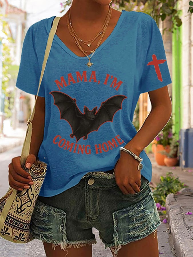 Women's “Hot Singer” Printed V-Neck T-Shirt