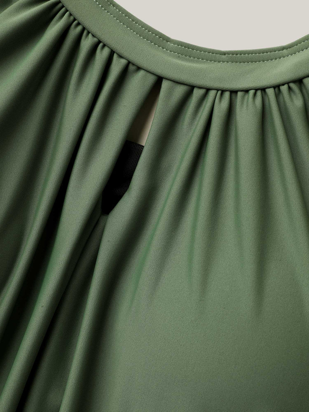 Pleated Non-Removable Cups Swim Top