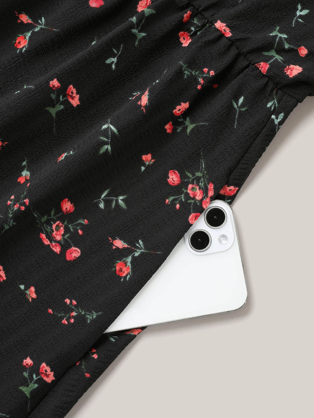 Floral Flared Sleeve Tiered Midi Dress