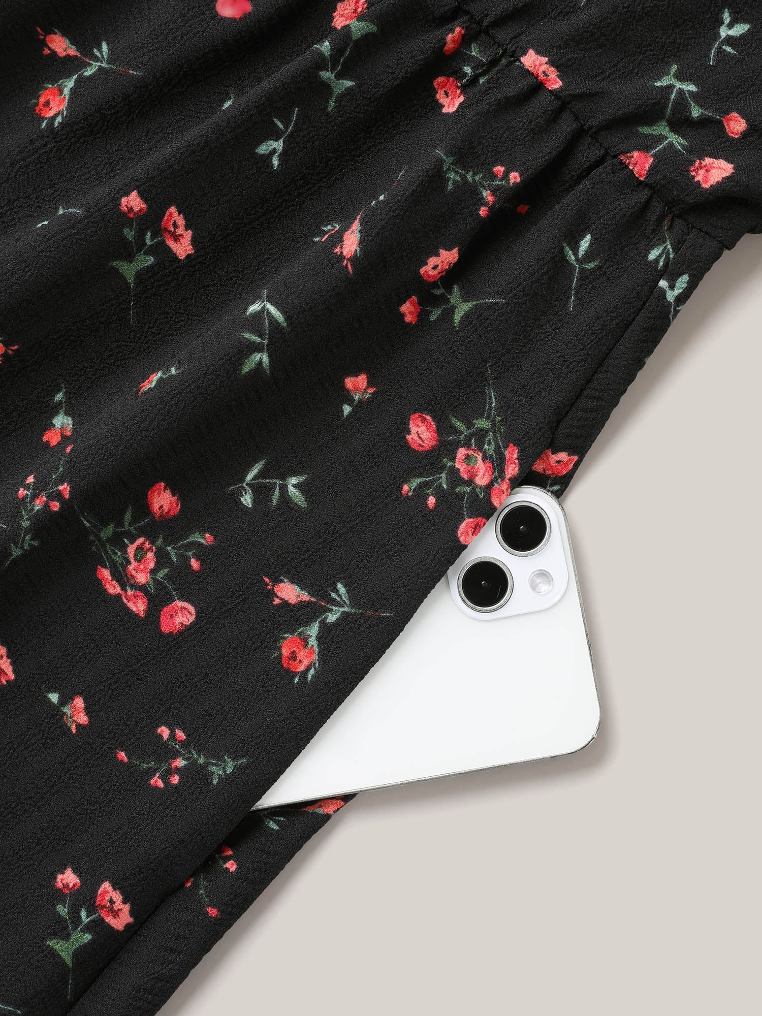 Floral Flared Sleeve Tiered Midi Dress