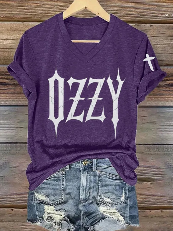 Women's Hot Singer Printed V-Neck T-Shirt