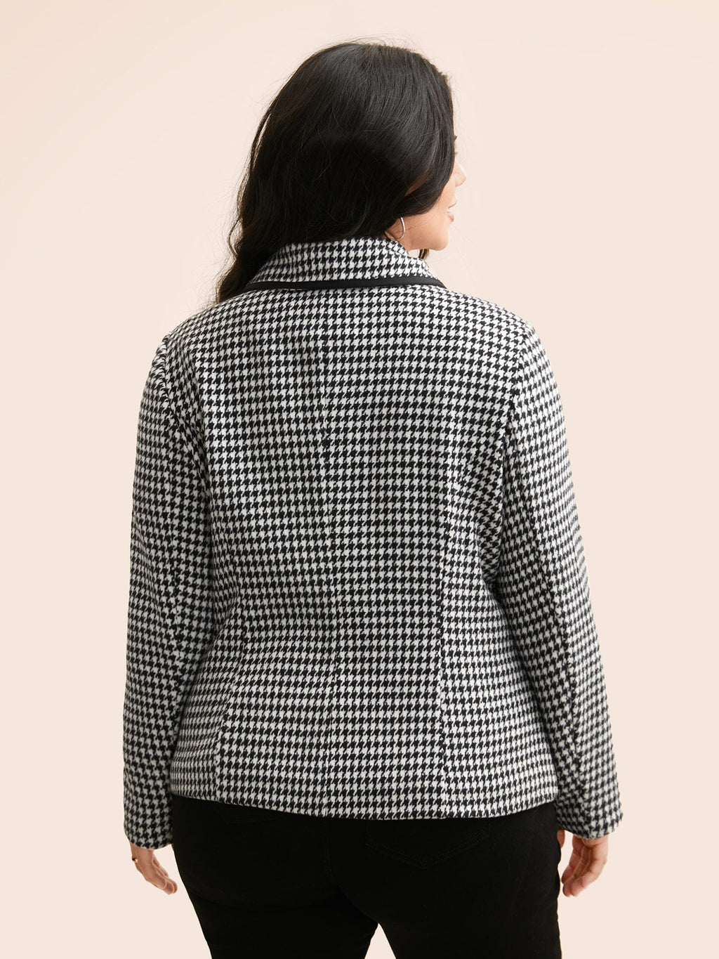 Houndstooth Tie Knot Woven Ribbon Jacket