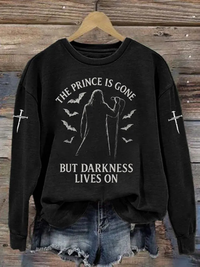Women's THE PRINCE IS GONE BUT DARKNESS LIVES ON Print Casual Sweatshirt