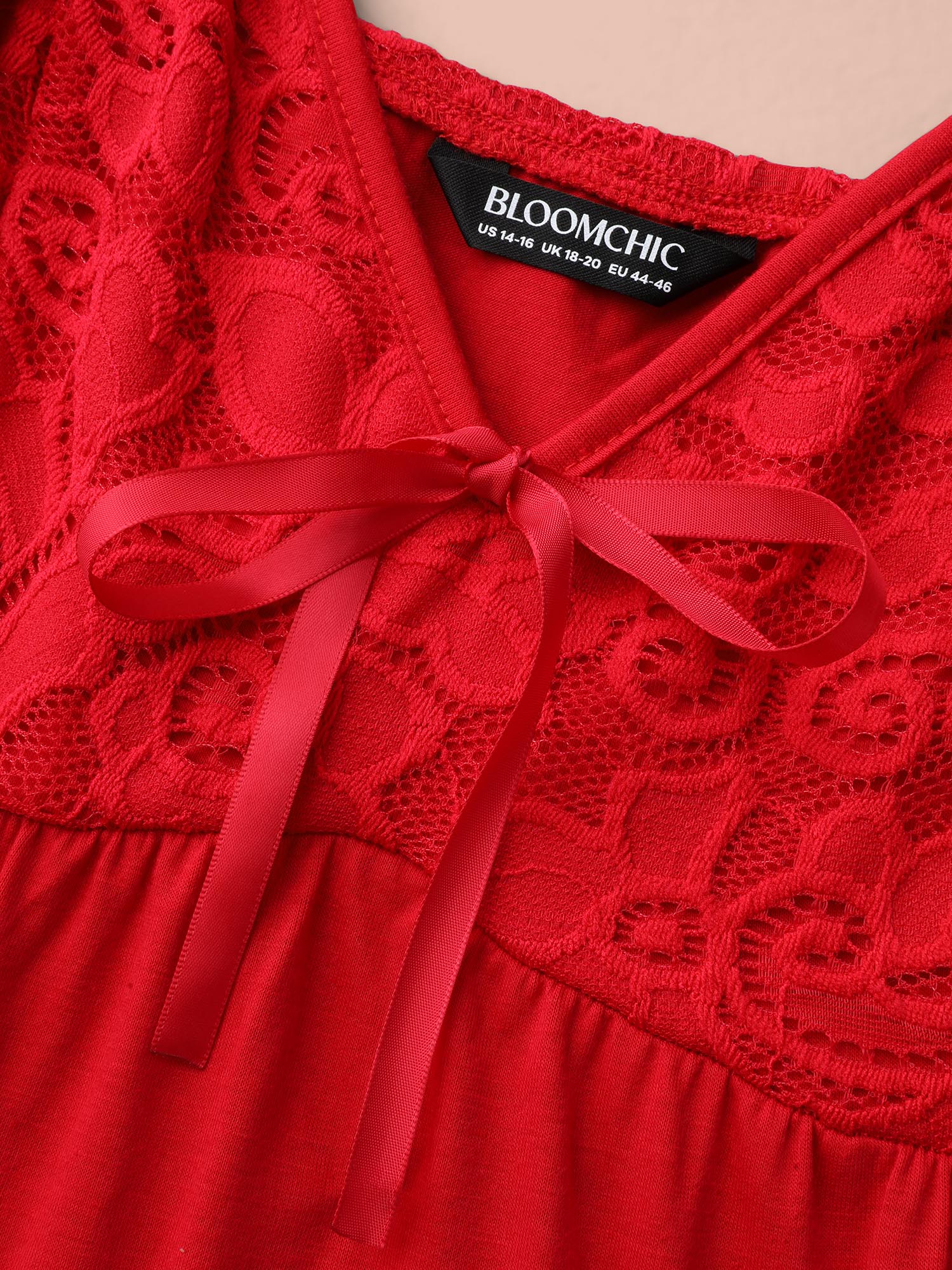 Bowknot Crochet Lace Asymmetrical Hem Lounge Dress