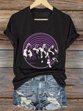 V-Neck Retro Rip Prince Of Darkness No More Tours Print T-Shirt