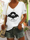 Women's Hot Singer Printed V-Neck T-Shirt