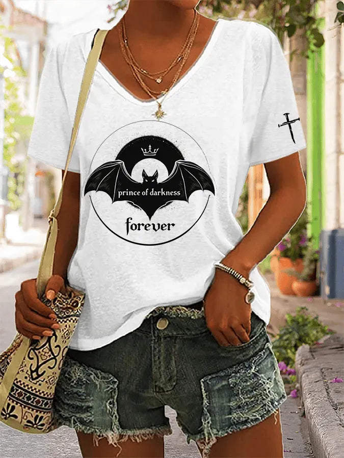 Women's Hot Singer Printed V-Neck T-Shirt