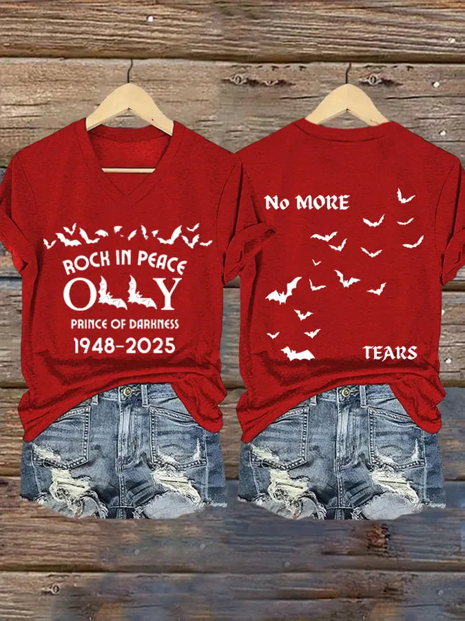 Women's No More Tears Print V Neck T-shirt