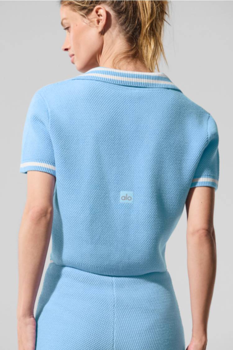 TENNIS CLUB SWEATER KNIT CROPPED POLO