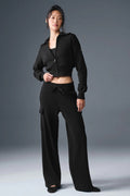 SCHOLAR KNIT HIGH-WAIST CARGO PANT