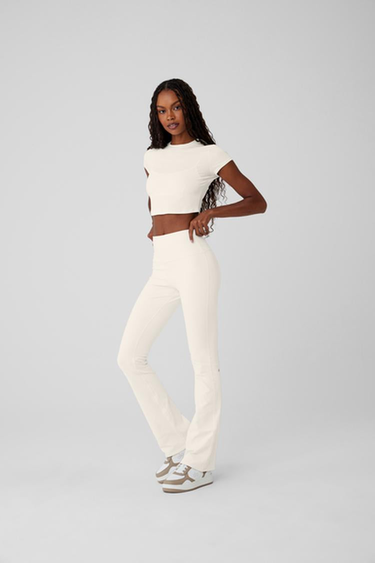 RIBBED SEA COAST CROPPED SHORT SLEEVE TEE