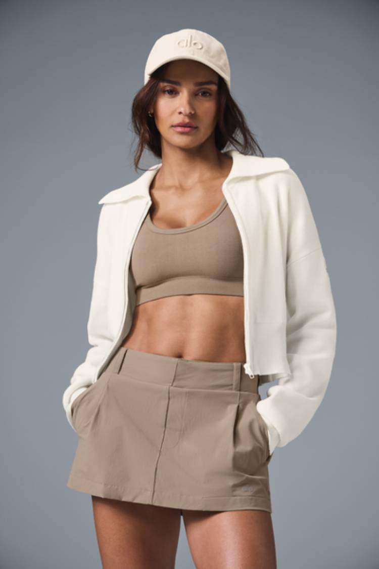 SCHOLAR KNIT CROPPED FULL ZIP JACKET