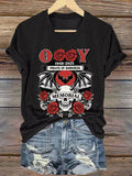 Women's Godfather Of Metal Print V Neck T-shirt
