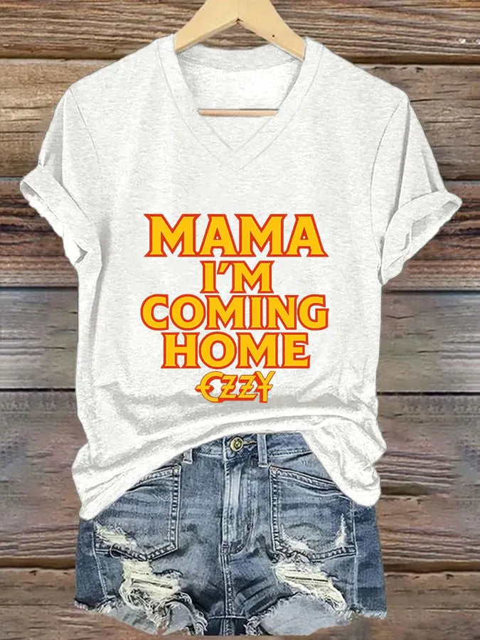 Women's Mama I'm Coming Home Printed Casual T-Shirt