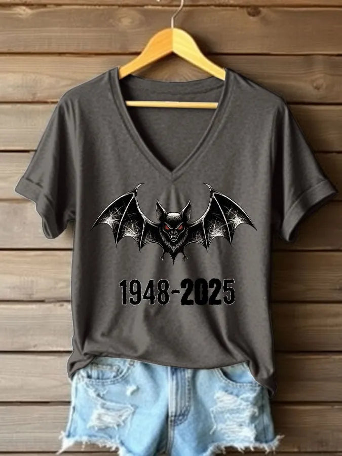 Women's casual short-sleeved V-neck T-shirt