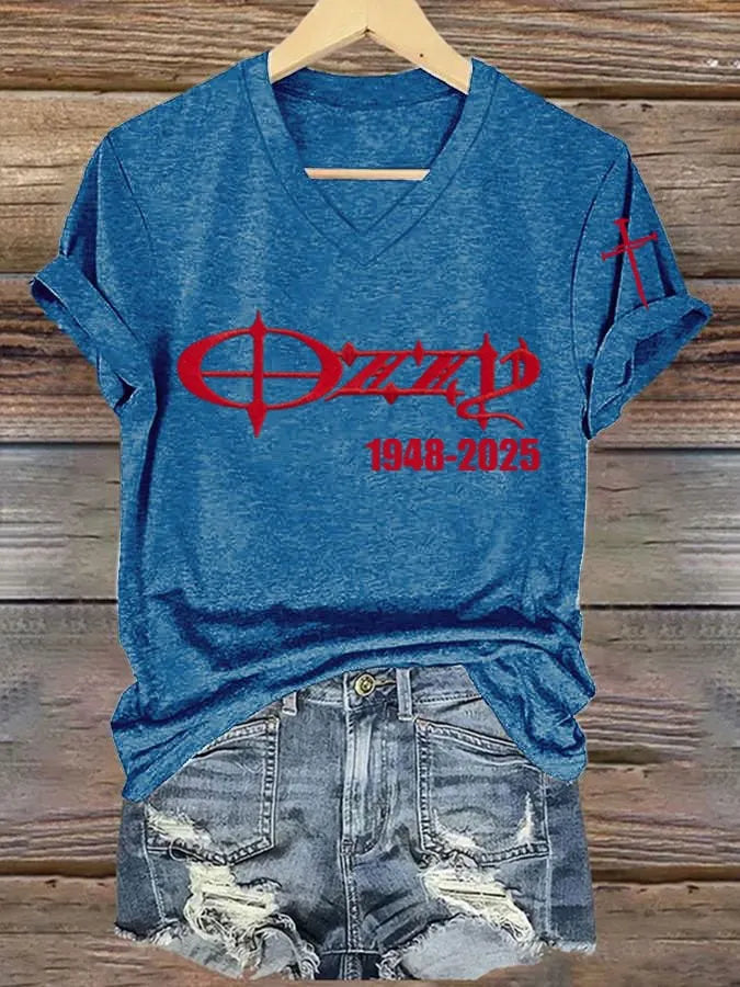Women's Hot Singer Printed V-Neck T-Shirt