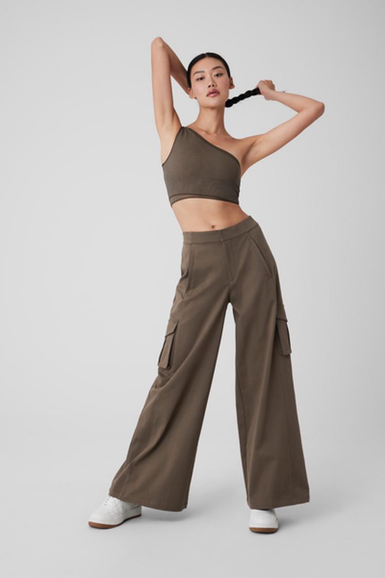 HIGH WAIST SHOW OFF CARGO WIDE LEG TROUSER (LONG)