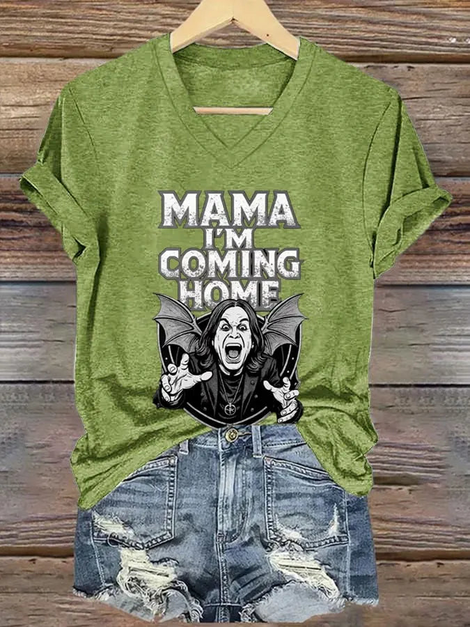 Women's Casual Vintage The Father of Heavy Metal Print T-Shirt