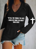 Women's Of All The Things I'Ve Lost, I Miss My Mind The Most Printed Casual T-Shirt