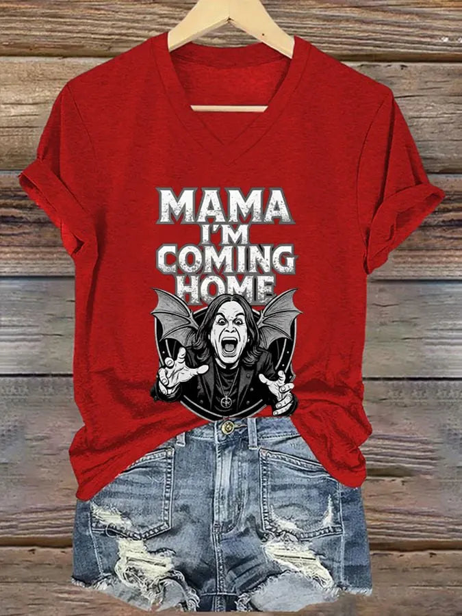 Women's Casual Vintage The Father of Heavy Metal Print T-Shirt