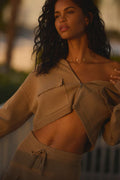 SCHOLAR KNIT CARGO FULL ZIP HOODIE