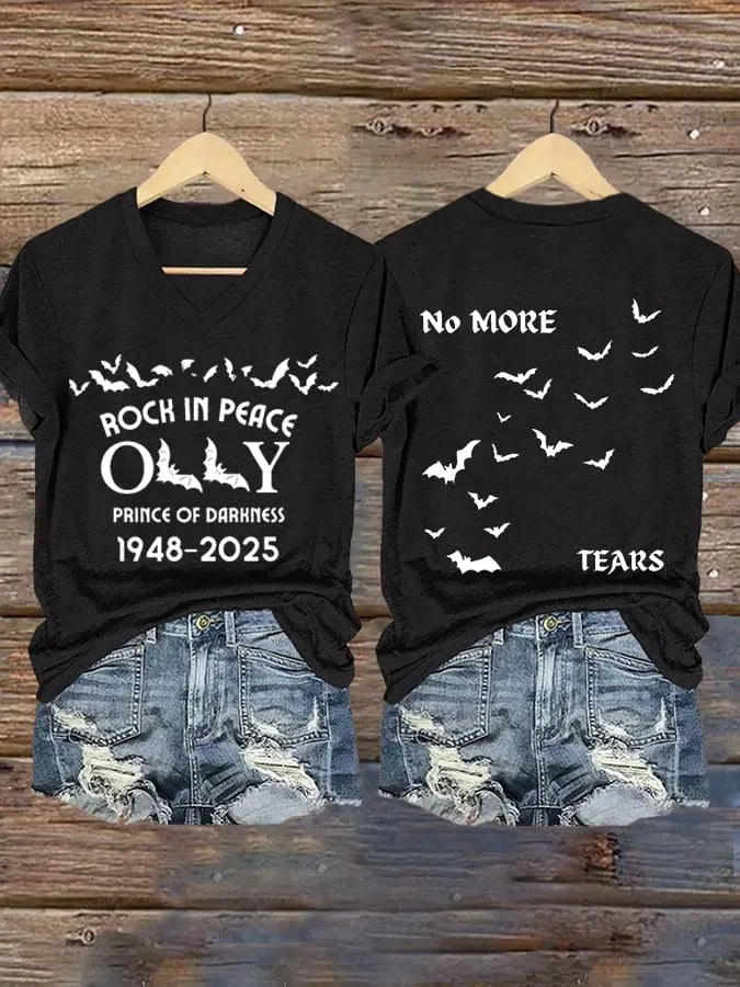 Women's No More Tears Print V Neck T-shirt