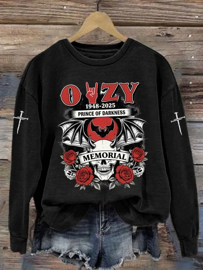Women's PRINCE OF DARKNESS Memorial Print Casual Sweatshirt