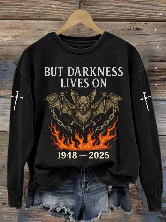 Women's BUT DARKNESS LIVES ON Print Casual Sweatshirt
