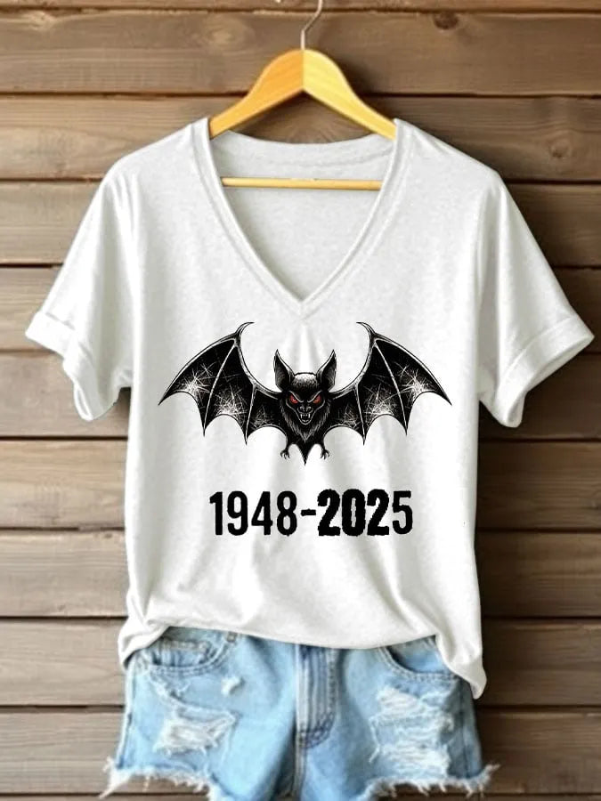 Women's casual short-sleeved V-neck T-shirt
