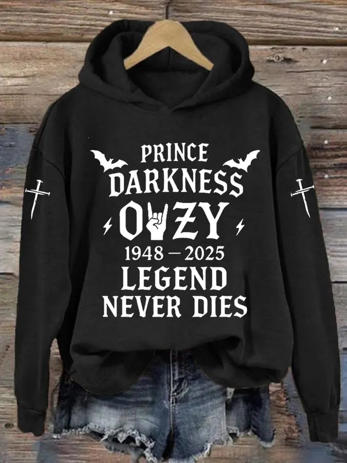 Women's Rock Legend Memorial  LEGEND NEVER DIES Print Sweatshirt
