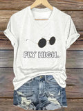 Women's "Hot Singer" Printed V-Neck T-Shirt