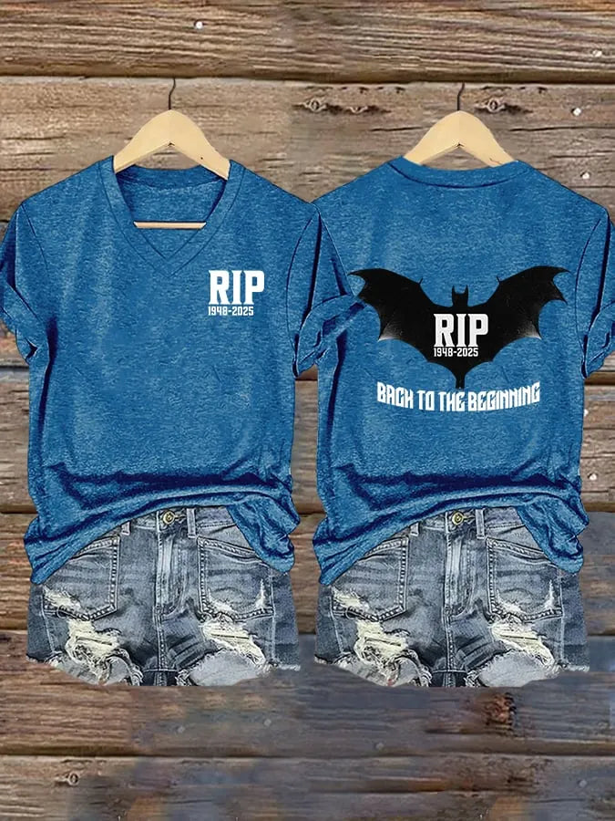 Women's Back To The Beginning Print V Neck T-shirt