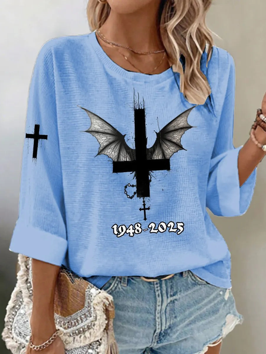 Women's Casual Fashion Commemorative Singer Waffle T-Shirt