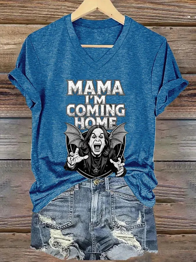 Women's Casual Vintage The Father of Heavy Metal Print T-Shirt